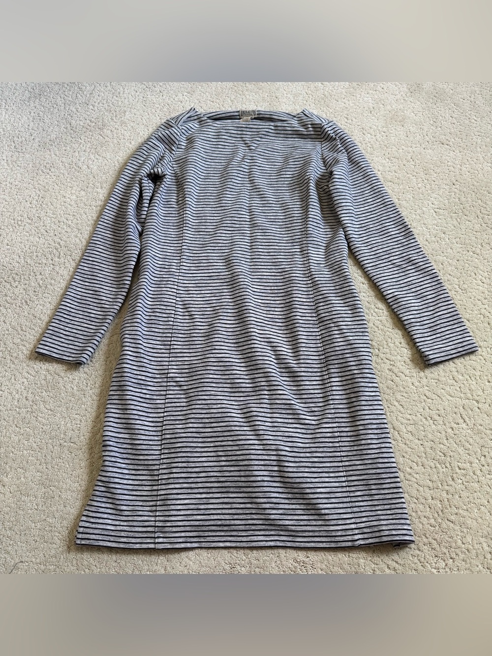 Duluth Trading Co Women's Ponte Pro Black & Gray Knit Long Sleeve Dress Small